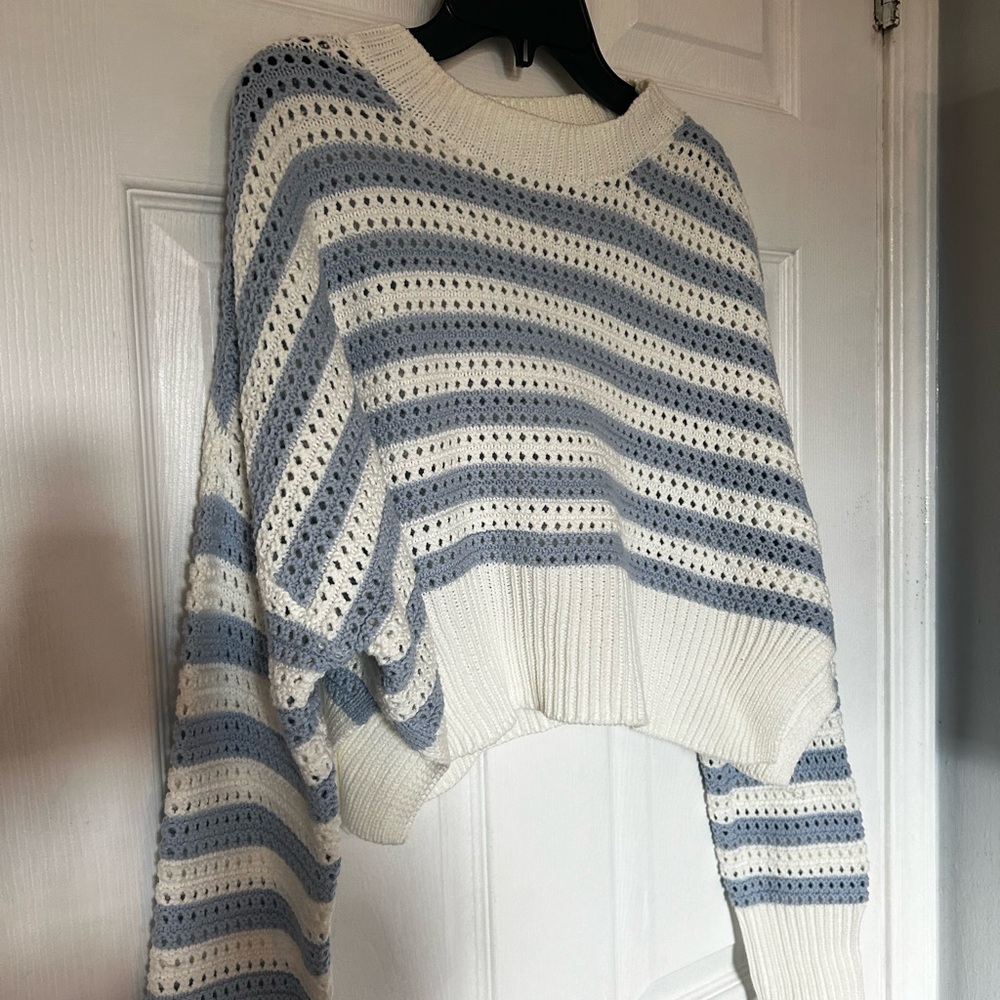Extra small blue & white sweater